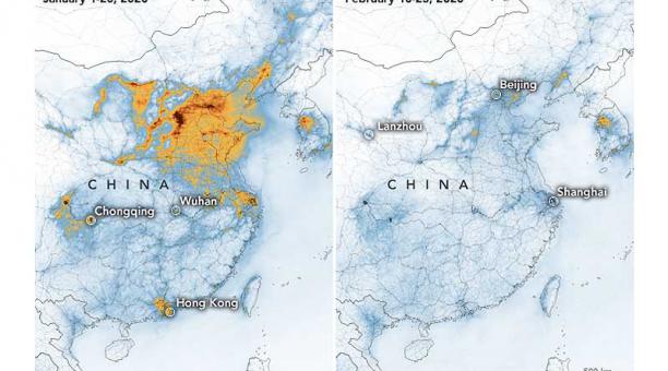 La contaminación en China bajó por el Coronavirus